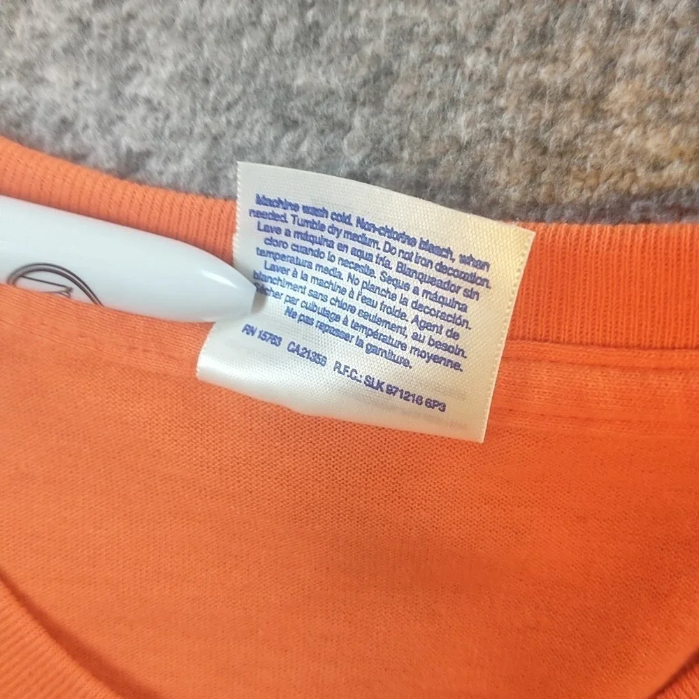 Hanes Heavyweight 50/50 Orange Short Sleeve T-Shirt Mens Large Solid Crewneck